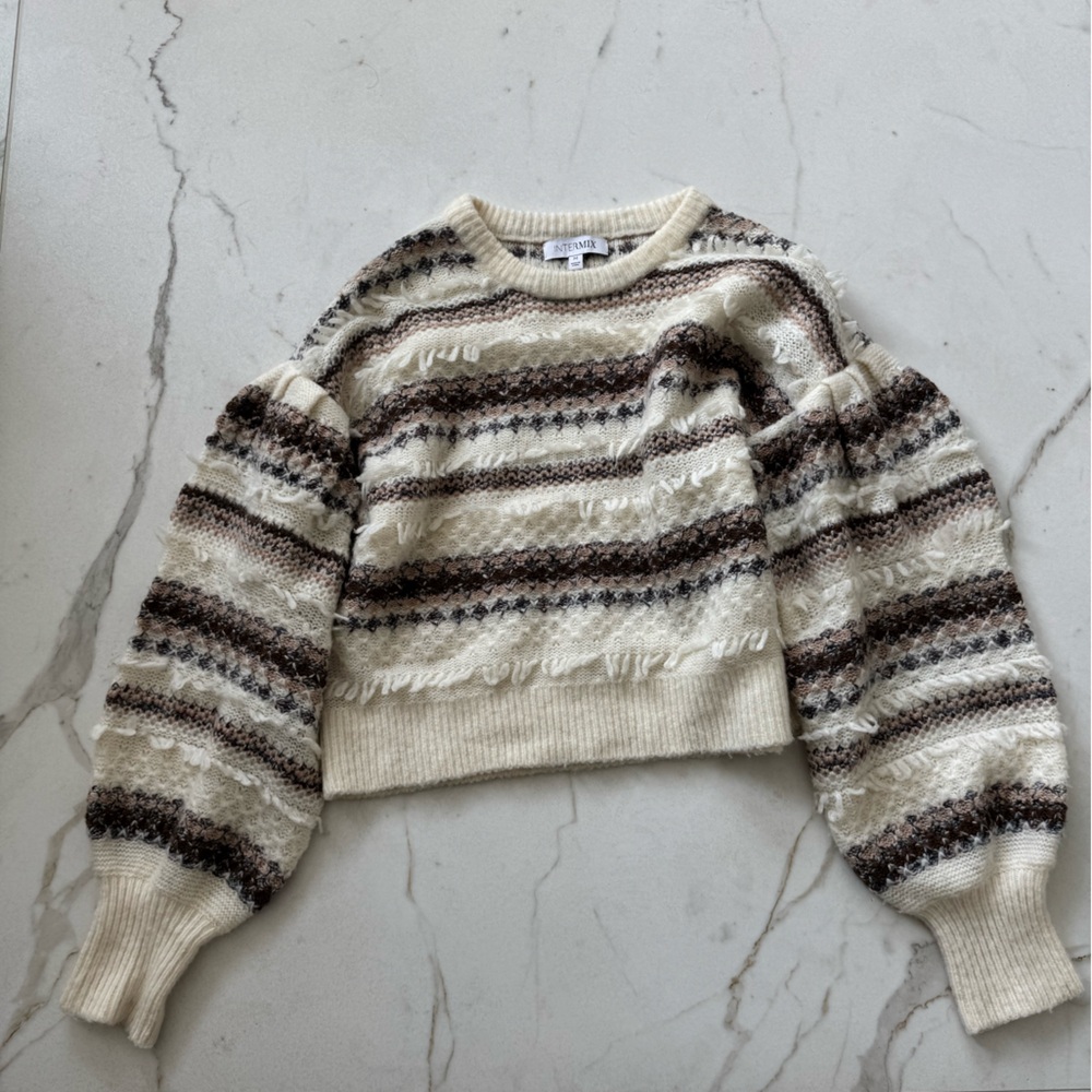 Cozy Striped intermix Knit Sweater size M